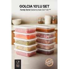 GOLCIA Family 527 ml Mikrodalgaya ve Derin Dondurucuya Uygun Yıkanabilir 10'lu Saklama Kabı Seti