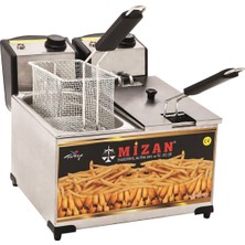 Kısmet Mizan 5+5 Lt Çiftli Kapaklı Elektrikli Sanayi Tipi Fritöz
