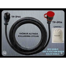 Srcelektronik Hes Kablolu Araç Şarjı Uyumlu (12-70) Metre Arası (3x4 Ttr Tam Bakır)( Ip 44-54 Tp Fişli) Uzatma Seyyar