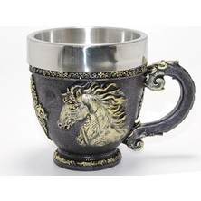 EkoAlışverişDünyam 3D Kabartmalı At Büstü Paslanmaz Çelik Kupa Bardak