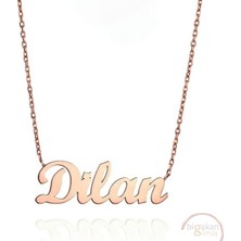 Bigakan 925 Ayar Gümüş Dilan Isimli Kolye Rose Kaplama