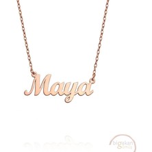 Bigakan 925 Ayar Gümüş Maya Isimli Kolye Rose Kaplama