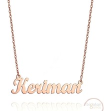 Bigakan 925 Ayar Gümüş Keriman Isimli Kolye Rose Kaplama