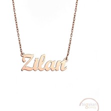 Bigakan 925 Ayar Gümüş Zilan Isimli Kolye Rose Kaplama