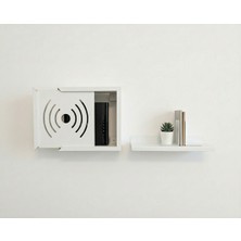 Cücü Ahşap Wi-Fi Modem Saklama Kutusu Beyaz Renk