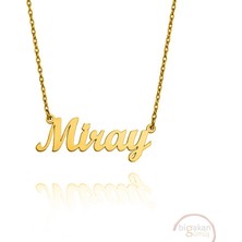 Bigakan 925 Ayar Gümüş Altın Kaplama Miray Isimli Kolye
