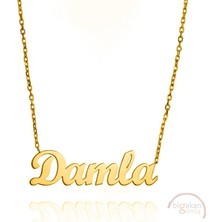 Bigakan 925 Ayar Gümüş Altın Kaplama Damla Isimli Kolye