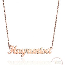 Bigakan 925 Ayar Gümüş Hayrunisa Isimli Kolye Rose Kaplama