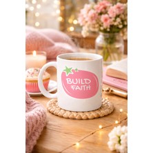 TeknoKapsül Build Faith "umudunu Inşa Et" Yazılı Porselen Kupa Model 151 – Motivasyon Temalı, Kahve &amp; Çay Kupası – Hediye Seçeneği