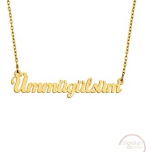 Bigakan 925 Ayar Gümüş Altın Kaplama Ümmügülsüm Isimli Kolye