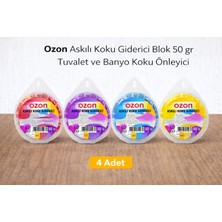 TeknoKapsül Ozon Askılı Koku Giderici Blok 50 gr Tuvalet ve Banyo Koku Önleyici 4 Adet