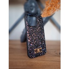 Puloka iPhone 15 Pro Simli Işıltılı Taşlı Içi Kadife Kamera Koruma Çıkıntılı Yüksek Kalite Lüks Kılıf