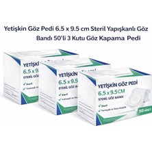TeknoKapsül Yetişkin Göz Pedi 6.5 x 9.5 cm Steril Yapışkanlı Göz Bandı 50’li 3 Kutu Göz Kapama Pedi