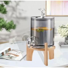 YNSK Geyik Detaylı 2,5 Lt Bambu Standlı Cam Musluklu Şerbet- Meyve Suyu – Içecek- Su Sebili