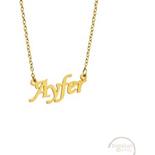 Bigakan 925 Ayar Gümüş Altın Kaplama Ayfer Isimli Kolye