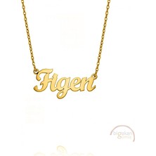 Bigakan 925 Ayar Gümüş Altın Kaplama Figen Isimli Kolye