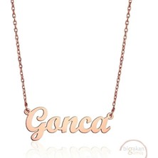 Bigakan 925 Ayar Gümüş Gonca Isimli Kolye Rose Kaplama