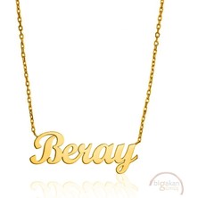 Bigakan 925 Ayar Gümüş Altın Kaplama Beray Isimli Kolye