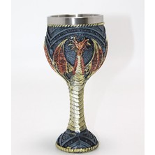 EkoAlışverişDünyam Ejderha Tasarımı 3D Kabartmalı Çelik Kadeh Bardak