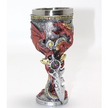 EkoAlışverişDünyam Ejderha ve Kılıç Temalı 3D Kabartmalı Çelik Kadeh Bardak