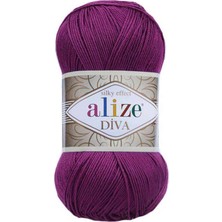 Alize Diva (5 Adet) 297 Mürdüm Rengi El Örgü Ipliği
