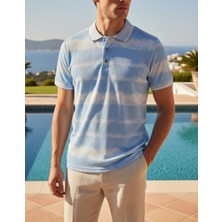Nakşi Giyim Erkek Polo Yaka Çizgili Örme Modern Fit Yazlık Tişört