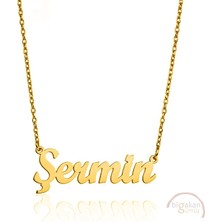 Bigakan 925 Ayar Gümüş Altın Kaplama Şermin Isimli Kolye