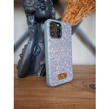 Puloka iPhone 15 Pro Max Simli Işıltılı Taşlı Içi Kadife Kamera Koruma Çıkıntılı Yüksek Kalite Lüks Kılıf