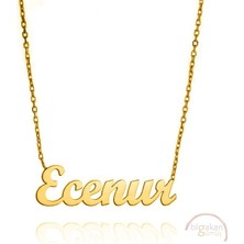 Bigakan 925 Ayar Gümüş Altın Kaplama Ecenur Isimli Kolye