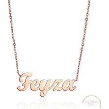Bigakan 925 Ayar Gümüş Feyza Isimli Kolye Rose Kaplama