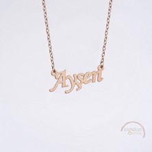 Bigakan 925 Ayar Gümüş Ayşen Isimli Kolye Rose Kaplama