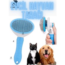 Romingo Kedi Köpek Tüy Toplama Tarağı, Pratik Temizleme Butonlu, Masaj Etkili Tarak