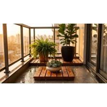 Afro Garden Çok Amaçlı Saksı Altlığı 40X40 cm -Teak Ağacı Ahşappalet