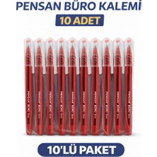 TeknoKapsül Pensan Büro 2270 Kırmızı Tükenmez Kalem 1.0 mm Medium Yerli Üretim 10 Adet