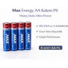 TeknoKapsül Max Energy Aa Kalem Pil 1.5V R6 Heavy Duty Ultra Power 4lü 1 Paket