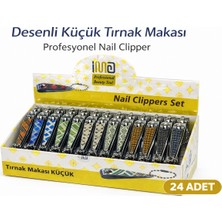 TeknoKapsül Profesyonel Küçük Tırnak Makası Desenli Nail Clipper 24 Adet