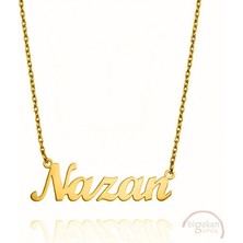 Bigakan 925 Ayar Gümüş Altın Kaplama Nazan Isimli Kolye