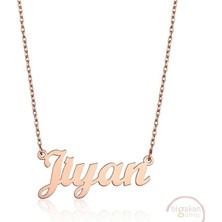 Bigakan 925 Ayar Gümüş Jiyan Isimli Kolye Rose Kaplama