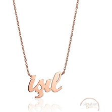 Bigakan 925 Ayar Gümüş Işıl Isimli Kolye Rose Kaplama