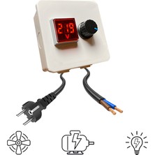 Multisan Multisanayi Voltaj Göstergeli Motor Hız Kontrol Devresi Regülatör Dimmer 220 Volt Ac 1500 Watt Kablolu Hazır