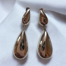 ALS Tasarım Dünyası Kadın Gümüş Renk Oval Model Sallantılı Model Küpe