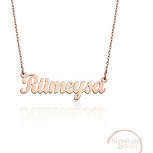 Bigakan 925 Ayar Gümüş Rümeysa Isimli Kolye Rose Kaplama