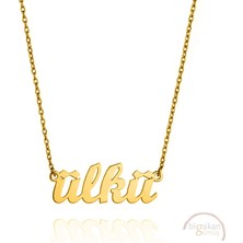 Bigakan 925 Ayar Gümüş Altın Kaplama Ülkü Isimli Kolye