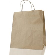 Çeliker Kraft Burgu Saplı Kağıt Alışveriş Çanta 25 Adet - 28X16X28CM cm