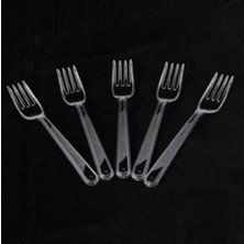 Çeliker Plastik Çatal Şeffaf Çatal (50 Adet) 2,5gr Diamond