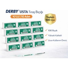 TeknoKapsül Derby Usta Çift Taraflı Jilet Tam Bıçak Berber Jileti 10LU 10 Paket