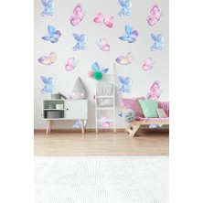  Sevimli Kelebekler Temalı 20 Parça Çocuk ve Bebek Odası Dekoratif Duvar Sticker Seti