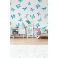  Mavi Kelebekler Temalı 20 Parça Çocuk ve Bebek Odası Dekoratif Duvar Sticker Seti