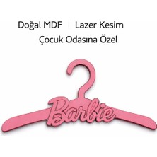 İzay 4 Lü- Barbie Yazılı Pembe Çocuk Askısı – Dekoratif ve Şık Tasarım