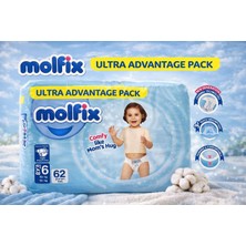 Molfix Ultra Avantaj Paketi Bebek Bezi 1-6 Beden (2-5 kg / 7-14 kg / 15+ Kg) Yüksek Emici, Pamuksu Yumuşaklık, Uzun Süre Kuruluk
